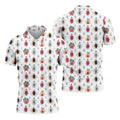 Abstract Peach Botanical Pattern Golf Shirt, Mens Golf Polo, Golf Apparel For Men