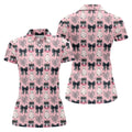 Coquette Pumpkin Boo Pink And Black Cute Golf Outfit, Fun Women's Golf Shirts, Ladies Golf Polos