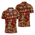 Men's Tropical Santa Surf Shack Golf Shirt, Christmas Golf Shirt, Golf Apparel For Men