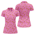 Banana And Donut Dirty Humor Pink Golf Shirt, Fun Women's Golf Shirts, Valentines Golf Gift, Ladies Golf Polos
