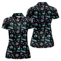 Flamingo Tropical Gradient Colors Retro Golf Shirt, Women's Golf Tops, Ladies Golf Shirt