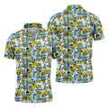 Funny Ninja Turtle Comic Hawaiian Golf Shirt, Mens Golf Polo, Golf Apparel For Men