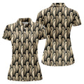 Halloween Ghost Pattern Golf Polo Shirt, Women's Golf Polo, Ladies Golf Shirts