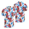 Bigfoot Flamingo Float Tropical Hawaiian Golf Shirt, Hawaiian Golf Shirt, Mens Golf Shirts