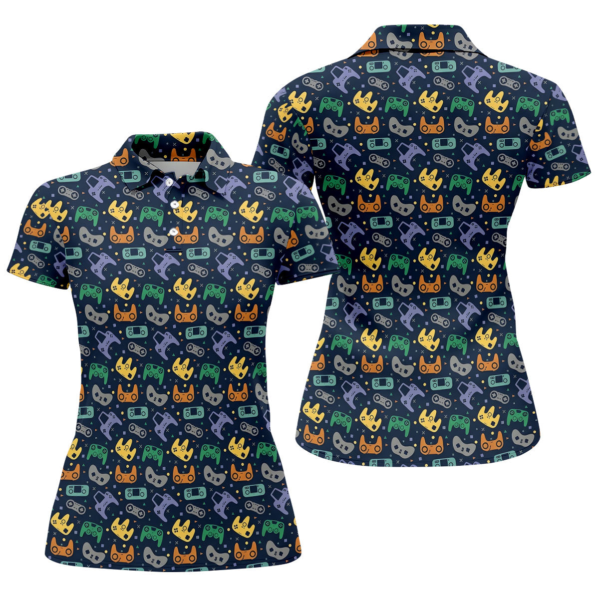 Video Game Controller Hawaiian Golf Shirt, Women's Golf Tops, Ladies Golf Shirts