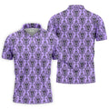 Purple Demon Face And Bat Halloween Polo Shirt, Golf Shirts For Men, Mens Golf Apparel
