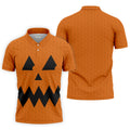 Halloween Jack O Lantern Golf Shirt, Men's Golf Shirt, Hawaiian Golf Shirt