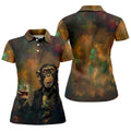 Monkey Gentleman Vintage Oak Hawaiian Golf Polo, Golf Tops For Women, Golfing Apparel
