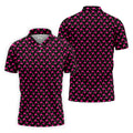 The Pink Taco Seamless Pattern Black Golf Shirt, Golf Tops For Men, Tacos Lover Golf Gift For Men