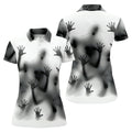 Haunted Shadow Silhouette Golf Polo Shirt, Women's Golf Polo, Ladies Golf Shirts