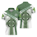 St Patrick's Day Celtic Knotwork Pattern Shamrock Golf Shirt, Polo Shirts For Men, Golf Shirts For Men