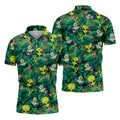 UFO and Alien Tropical Forest Hawaiian Golf Polo, Golf Tops For Men, Golfing Apparel