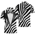 Zebra Pattern Funny Costume Hawaiian Golf Shirt, Polo Shirts For Men, Golf Shirts For Men