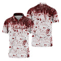 I'm Fine Bloody Splatter Halloween Golf Polo Shirt for Men, Mens Golf Shirts, Golf Apparel For Men