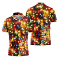 Colorful Christmas Lights Men's Golf Polo Shirts, Christmas Golf Shirt, Golf Gift For Men, Polo Shirts For Men