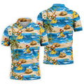 Funny Duck Hawaiian Golf Shirt, Summer Ocean Men's Golf Shirt, Polo Shirts For Men