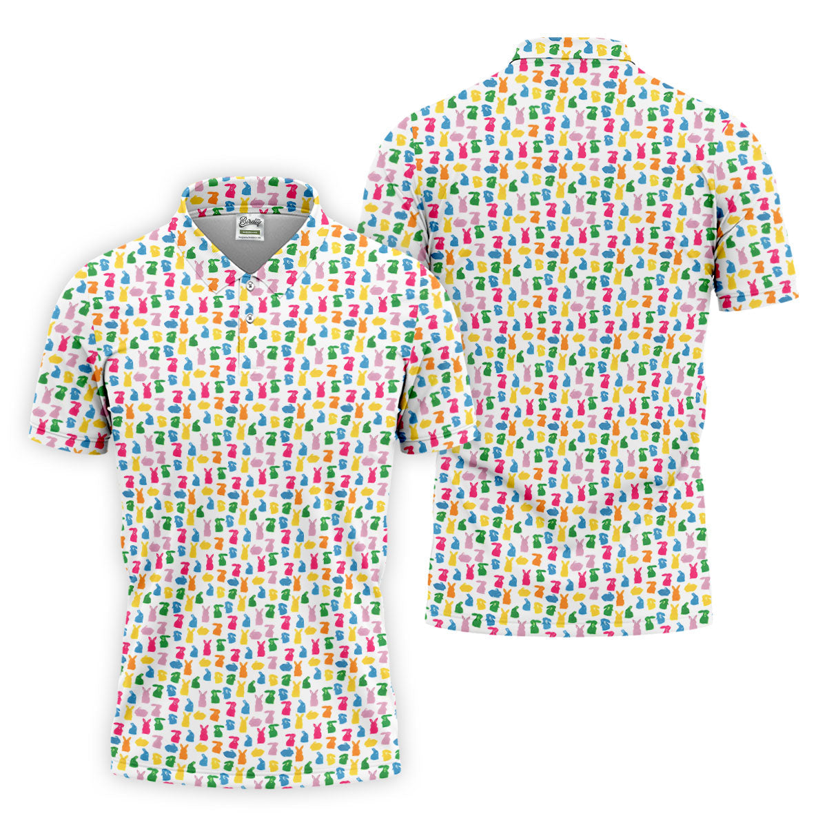 Bunny Hops Seamless Pattern Easter Golf Shirt, Golf Shirts For Men, Men's Funny Golf Shirts, Polo Shirts For Men