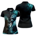 Gorilla Executive Midnight Smoke Hawaiian Golf Shirt, Women's Golf Tops, Ladies Golf Shirts
