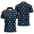 Navy Crocodile Pattern Golf Shirt, Mens Polo Shirt, Golf Shirts For Men, Performance Golf Shirt