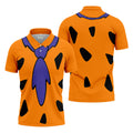 Fred Flintstone Costume Orange Design Hawaiian Golf Shirt, Golf Shirts For Men, Polo Shirts For Men