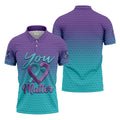 You Matter Suicide Prevention Ribbon Heart Polo Shirts For Men, Golf Apparel For Men