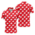 Red Tropical Leaf Hawaiian Golf Shirt, Mens Golf Polo, Golf Shirts For Men