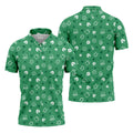 Leprechaun Hat Shamrock Beer Seamless Pattern St. Patrick’s Day Golf Shirt, Polo Shirts For Men, Golf Shirts For Men