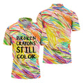 Broken Crayons Still Color Golf Polo Shirt, Men's Golf Shirt, Mental Health Awareness Shirt