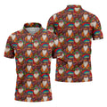 Groovy Hippie Santa Seamless Pattern Golf Shirts, Gifts For Golf Lovers, Christmas Golf Shirt, Golfing Apparel