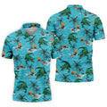 Tropical Alligators on Island Beaches Design Hawaiian Golf Polo, Golf Tops For Men, Golfing Apparel