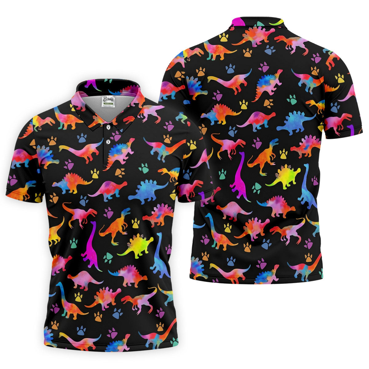 Dinosaur Lover Colorful Golf Shirt, Men’s Golf Shirt, Golf Polo Shirts For Men