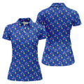 Memphis Pattern Hawaiian Golf Shirt, Retro Summer Women's Golf Tops, Ladies Golf Shirts