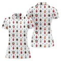 Abstract Peach Botanical Pattern Golf Shirt, Ladies Golf Shirts, Women’s Golf Apparel