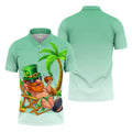 Leprechaun St Patrick's Day Hawaiian Summer Fun Golf Shirt, Golf Tops For Men, Golf Shirts For Men