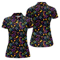 Neon Dinosaur Tropical Theme Hawaiian Golf Shirt, Golf Shirt For Women, Golfing Apparel