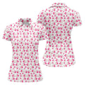 Pink Ribbon Breast Art Breast Cancer Polo Shirt, Women’s Golf Polo, Printed Golf Shirt