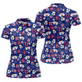 Nautical Cruise Pattern Golf Polo Shirt, Women's Golf Apparel, Printed Golf Shirt