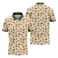 German Shepherd Golf Pattern Polo Shirt, Golf Shirts For Men, Mens Golf Apparel