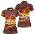 Australian Aboriginal Colourful Art Women's Golf Tops, Australia Kangaroo Ladies Golf Shirts
