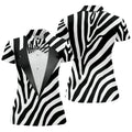 Zebra Pattern Funny Costume Hawaiian Golf Shirt, Ladies Golf Tops, Golf Shirt For Women