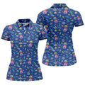 Surfing Alien Space Galaxy Hawaiian Golf Shirt, Golf Shirts For Women, Performance Golf Shirt