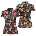 Cute Possums Hibiscus Flowers Golf Polo, Island Foliage Hawaiian Golf Shirt, Golf Tops For Women, Golfing Apparel