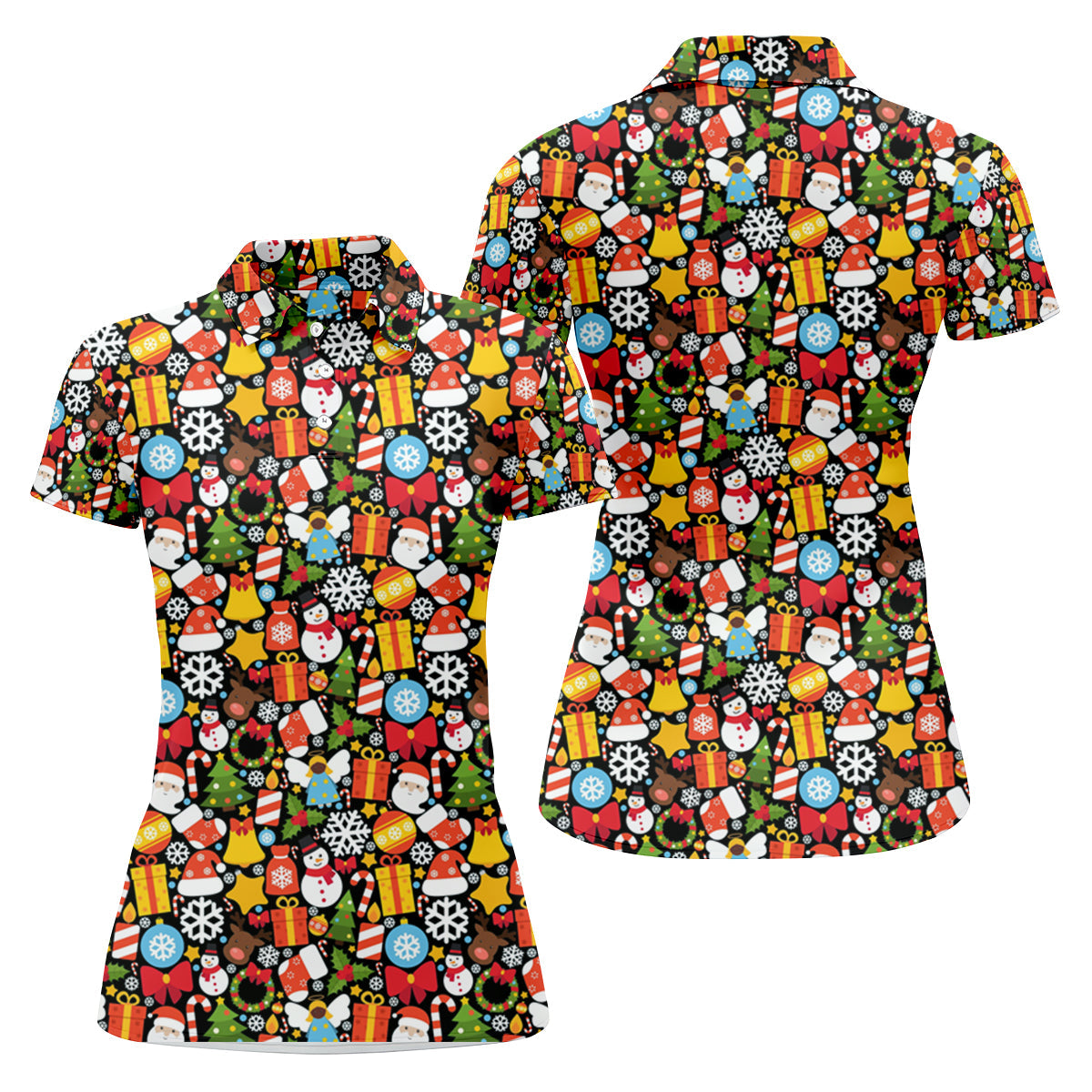 Festive Christmas Women Golf Top, Christmas Golf Shirt, Ladies Golf Shirts, Golf Gifts For Women