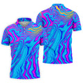 Neon Psychedelic Zebra Pattern Vintage Hawaiian Golf Shirt, Men's Golf Shirt, Polo Shirts For Men