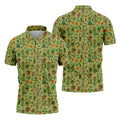 Tiki Zombie Hawaiian Golf Shirt, Hula Dancer Skull Pattern, Polo Shirts For Men