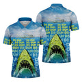 Funny Shark Da Dum Ocean Attack Golf Polo Shirt, Golf Shirts For Men, Printed Golf Shirts