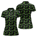 Three Leaf Clover Golf And Beer St Patrick's Day Black Golf Shirt, Women's Golf Shirts, Ladies Golf Polos