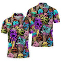 Melting Skull Ice Cream Halloween Golf Shirt, Golf Apparel For Men, Mens Golf Shirts