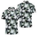 White Flower Tropical Hawaiian Vibe Golf Tops For Men, Golf Shirts For Men, Golf Gift For Men