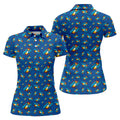 Funny Whack Fuck Comic Golf Ball Navy Polo Shirt, Womens Golf Tops, Printed Golf Shirts
